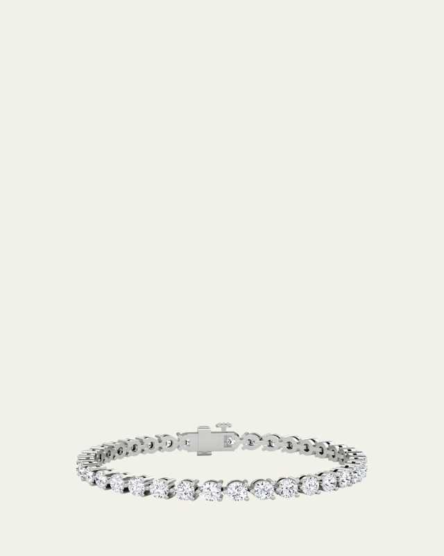 14K White Gold Round Lab Grown Diamond Tennis Bracelet, 8.50tcw